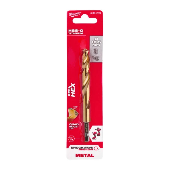 Matkap 10.5x122 MM Hex Girişli  Metal Matkap Ucu 48894724 ürün görseli 1