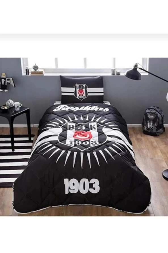 Taç Lisanslı Beşiktaş Yorgan Seti Yastık Hediyeli ürün görseli 1