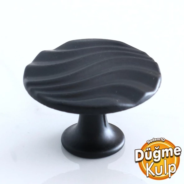 Dalga Düğme Mat Siyah Kulp Mobilya Mutfak Dolabı Çekmece Dolap Kulpları Kapak Kulpu Kulbu Kulb Metal ürün görseli 1