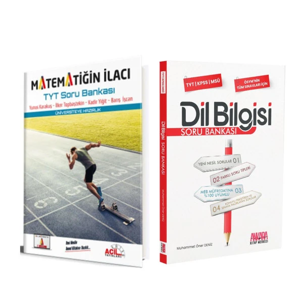 Acil TYT Matematiğin İlacı ve AKM Dil Bilgisi Soru Bankası Seti 2 Kitap ürün görseli 1