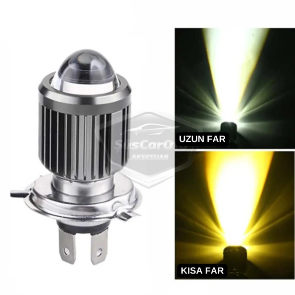 Chevrolet Cruze 2008-2016 Uyumlu Mercekli Far Ampulü Led Xenon Çift Renk Sarı-Beyaz Far Şimşek Etkili CSP Led Lamba Uzun Kısa 2 Adet Takım ürün görseli 1