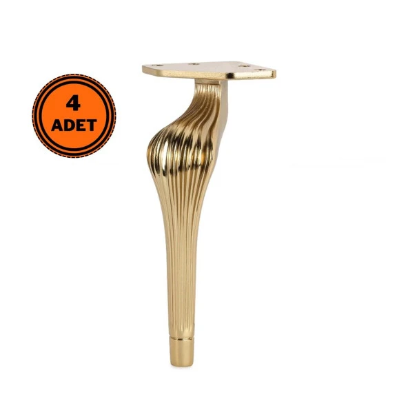 4 Adet Ottoman Lüx Metal Ayak 21 cm Altın Mobilya Koltuk Ayağı ürün görseli 1