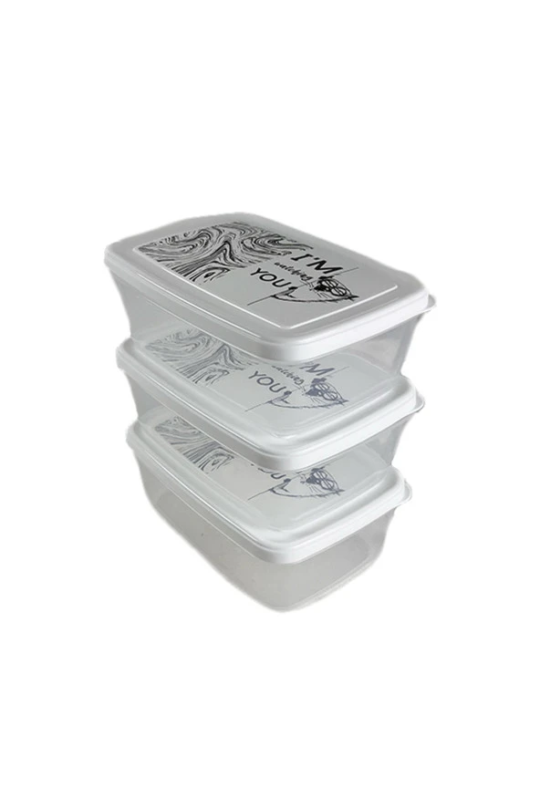 Gıda Saklama Kabı Erzak Saklama Kabı Meyve Sebze Et Balıkları Taze Ve Kuru Tutmak 850ml X 3'lü Set ürün görseli 1