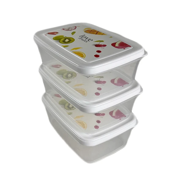 Gıda Saklama Kabı Erzak Saklama Kabı Meyve Sebze Et Balıkları Taze Ve Kuru Tutmak 850ml X 3'lü Set ürün görseli 1