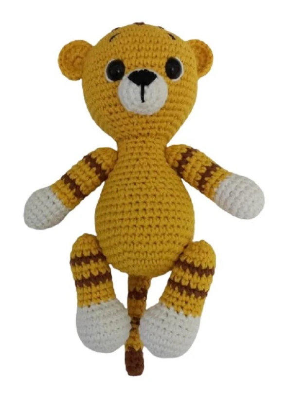 Sevimli Kaplan Bubi Uyku Arkadaşı Amigurumi Organik Oyuncak ürün görseli 1