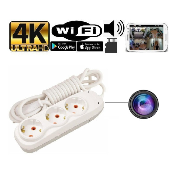 4K wifi Kablolu priz gizli video  kamera ürün görseli 1