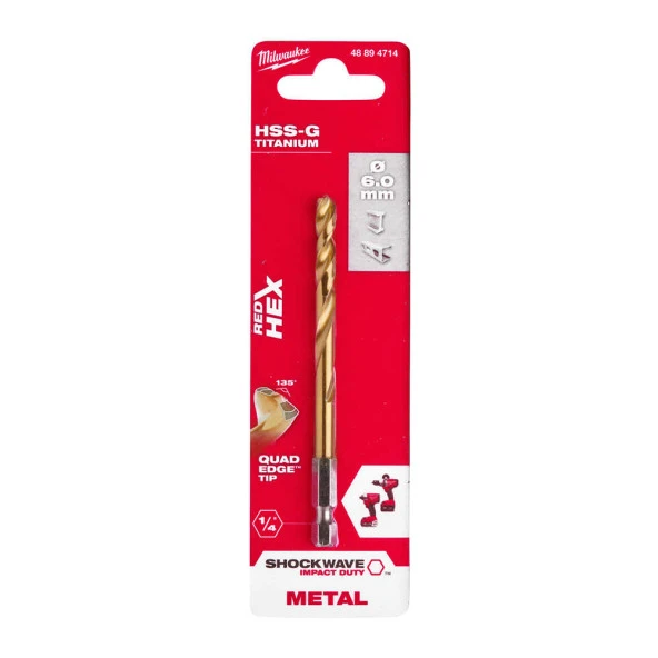 Milwaukee 6X105 MM HSS-G Hex Girişli Metal Matkap Ucu 48894714 ürün görseli 1