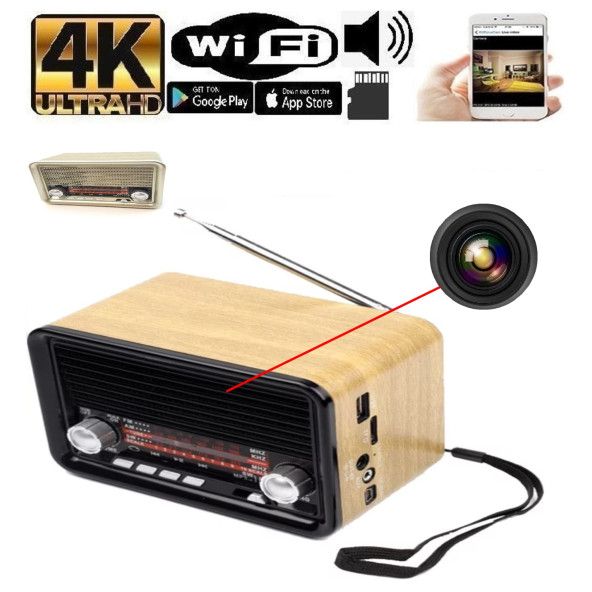 kamera online 4k Radyo Gizli Wifi Kamera Kesintisiz Canlı Izleme Ve Kayıt ürün görseli 1