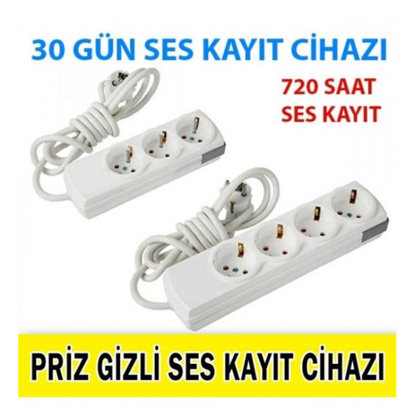 KABLOLU PRİZ SES KAYIT CİHAZI 30 GÜN KESİNTİSİZ KAYIT ürün görseli 1