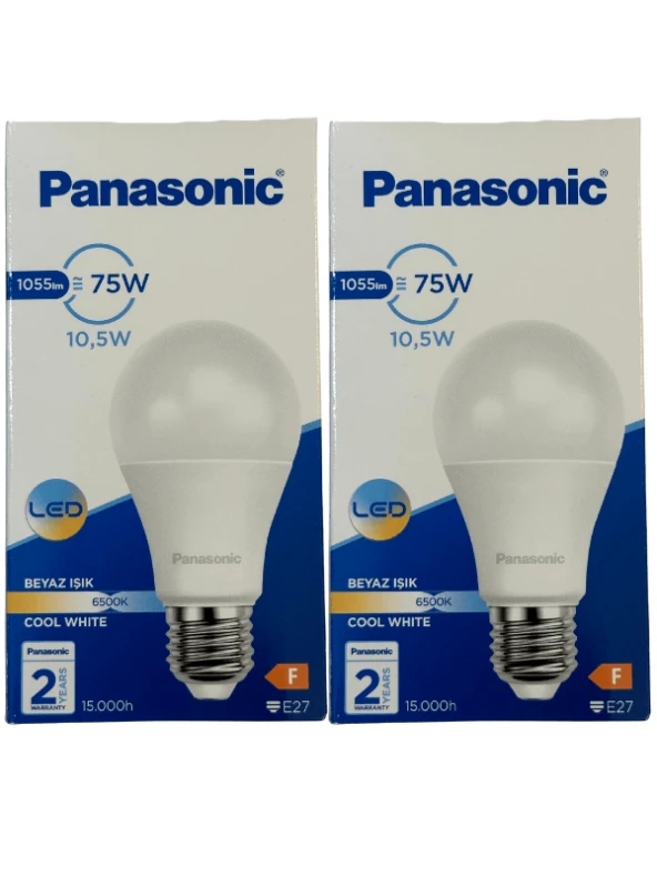 Panasonic 10,5W (75W) 6500K (Beyaz Işık) E27 Duylu Led Ampul (2 Adet) ürün görseli 1