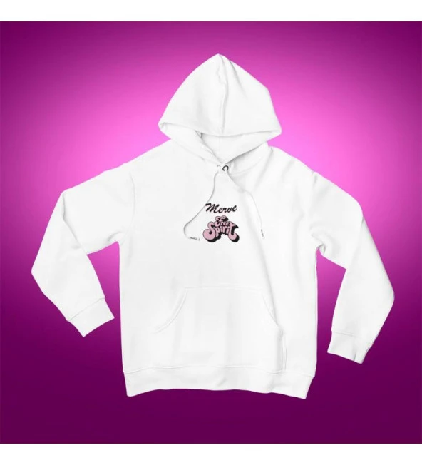 Kişiye Özel Free Spirit Baskılı Kapşonlu Beyaz Unisex Sweatshirt HK2160 ürün görseli 1