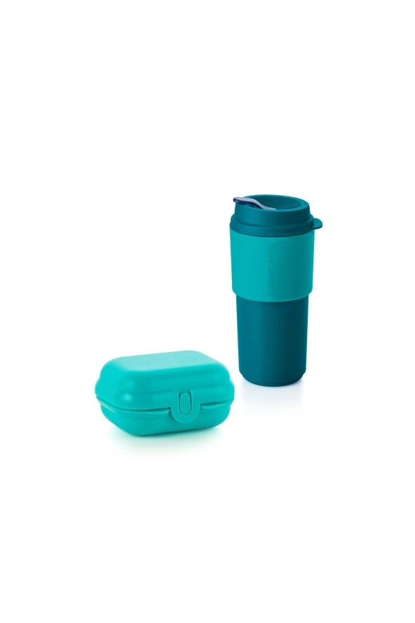 Tupperware Eko Mini Taşıma Kabı & Hep Yanımda Kupam 490ml Mavi ürün görseli 1