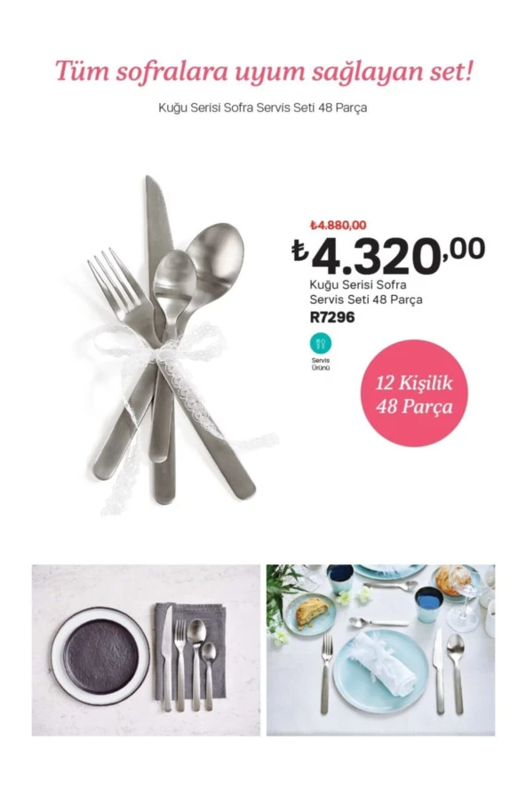 Çatal Bıçak Seti 12 Kişilik Toplam 48 Parça ürün görseli 1
