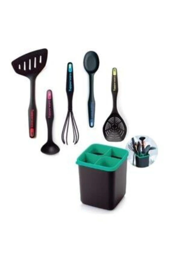 Modern Peri Set Spatula-mini Kepçe-çırpıcı-kaşık-kevgir Ve Peri Kutu ürün görseli 1
