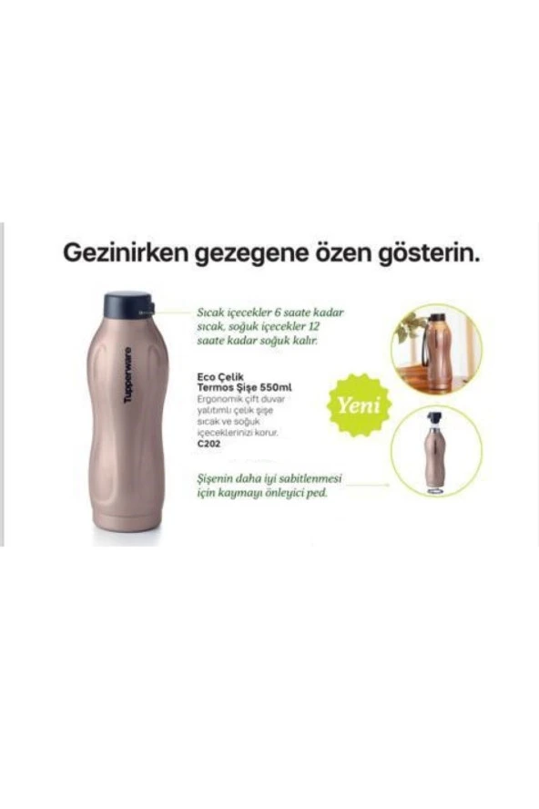 Eco Çelik Yalıtımlı 550ml Şişe Matara Suluk Termos Yalıtımlı 550 ml ürün görseli 1