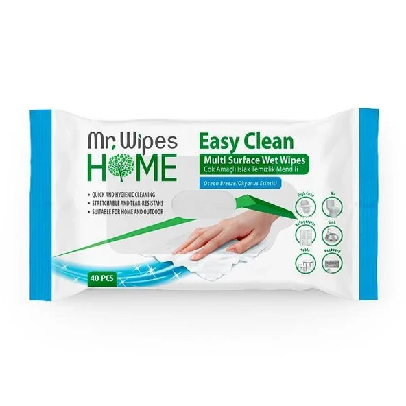 Mr Wıpes Easy Clean Temizleme Mendili Okyanus Esintisi Kokulu ürün görseli 1