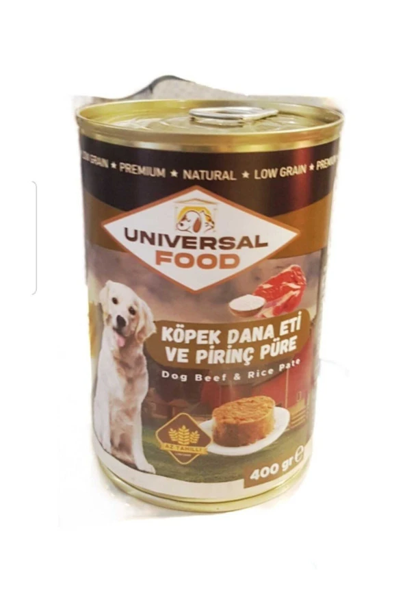 Dana Eti Ve Pirinçli Püre Köpek Konserve Yaş Mama 400 gr  x 6 Adet ürün görseli 1