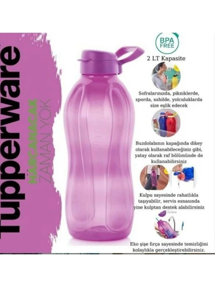Tupperware Eko Şişe 2 L mor - Resim 2