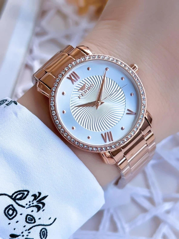 Ferro Rose Gold Renk 3 Atm Suya Dayanıklı Çelik Kordon Özel Tasarım Kadın Kol Saati BFL2126AWT-C ürün görseli 1