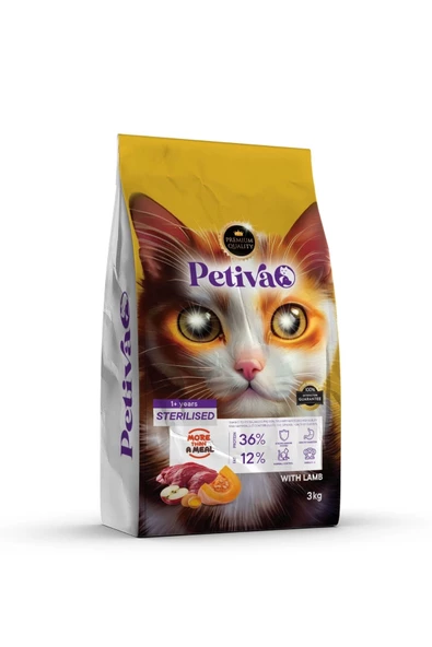 Petiva Kısırlaştırılmış Kuzulu Kedi Maması 3 Kg ürün görseli 1