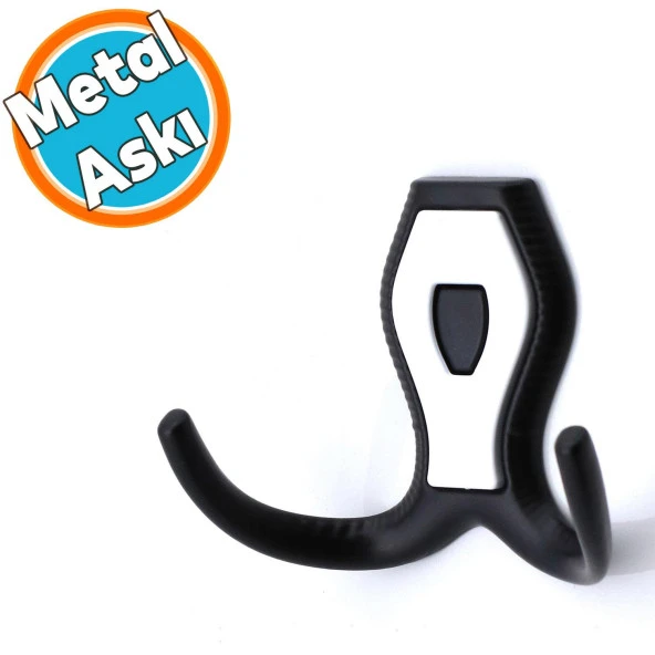 Askı Dolap Askılık Vestiyer Banyo Mutfak Askılığı Duvar Kapı Elbise Kıyafet Askısı Siyah ürün görseli 1