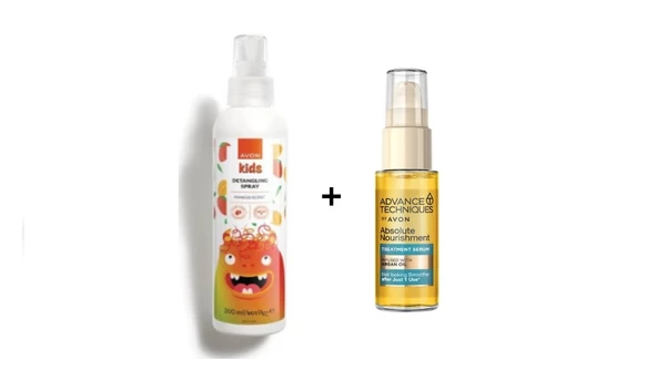 Avon Argan Yağı İçeren Besleyici Saç Serumu 30 ml + Avon Naturals Kids Saç Açıcı Sprey 200 ml 2'li Set ürün görseli 1