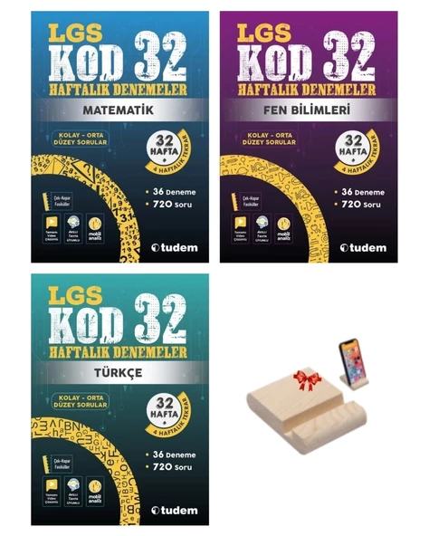 LGS 8. Sınıf Kod32 Haftalık Denemeler Matematik Fen ve Türkçe 3lü Set ürün görseli 1
