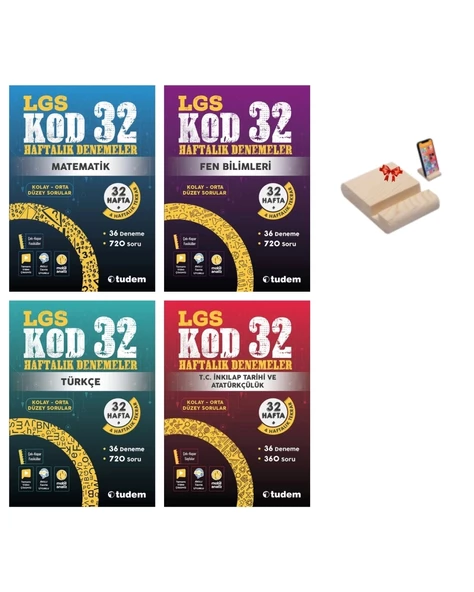 LGS 8. Sınıf Kod32 Haftalık Denemeler Tüm Dersler 4lü Set ürün görseli 1