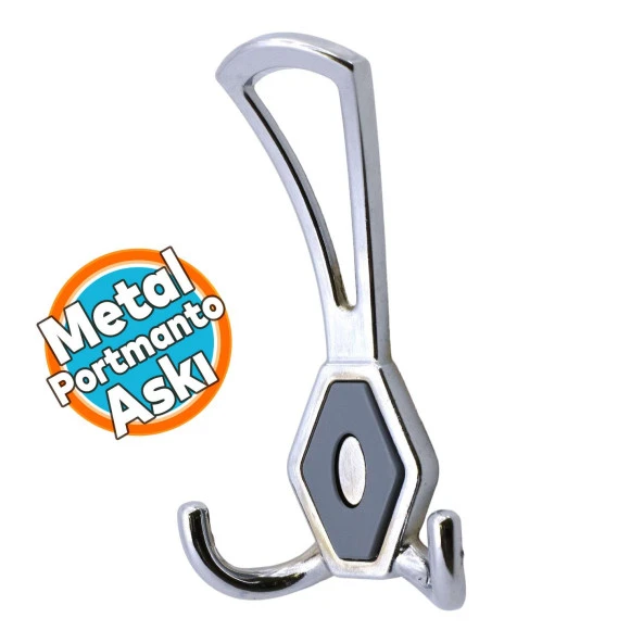 Askı Dolap Askılık Askılığı Banyo Mutfak Askısı Duvar Kapı Arkası Elbise Kıyafet Vestiyer Krom ürün görseli 1