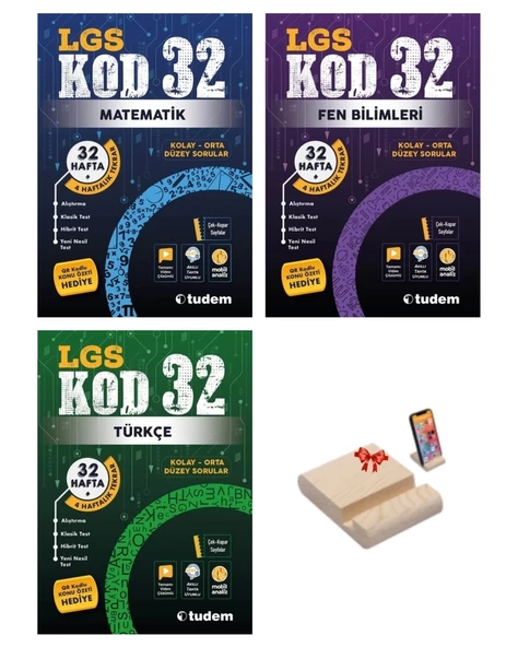 LGS 8. SINIF KOD32 MATEMATİK FEN VE TÜRKÇE SORU BANKASI 3LÜ SET ürün görseli 1