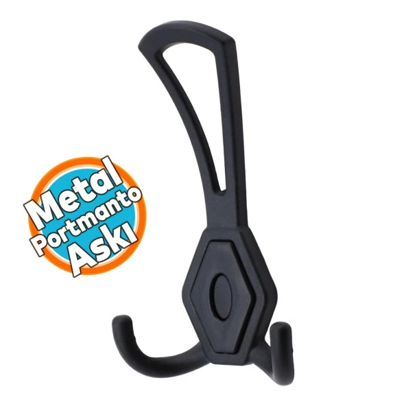 Askı Dolap Askılık Askılığı Banyo Mutfak Askısı Duvar Kapı Arkası Elbise Kıyafet Vestiyer Siyah ürün görseli 1