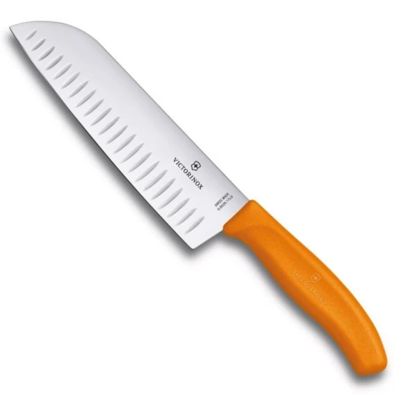 Victorinox SwissClassic 17cm Santoku Bıçağı Oluklu 6.8526.17L9B Turuncu ürün görseli 1