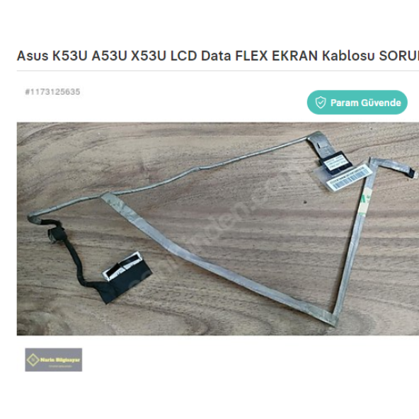 Asus K53U A53U X53U LCD Data FLEX EKRAN Kablosu SORUNSUZ ürün görseli 1
