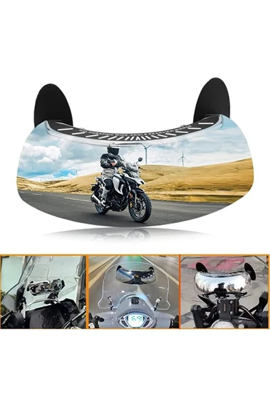 Motosiklet 180 Derece Geniş Açılı Dışbükey Görüş Aynası-Ön Cam Dikiz Aynası  ARASMOTO ürün görseli 1
