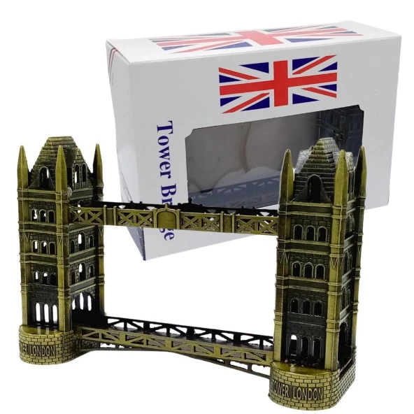Vintage Metal Londra Köprüsü Tower Bridge Antik Bronz 16 cm ürün görseli 1