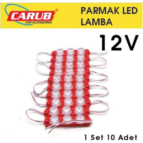 Carub LAMBA12V Camlı Soft Parmak Led 1set 10 Adet Kırmızı ürün görseli 1
