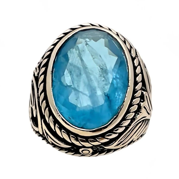 Paraiba Taşlı Gümüş Yüzük 240053179G20Y ürün görseli 1