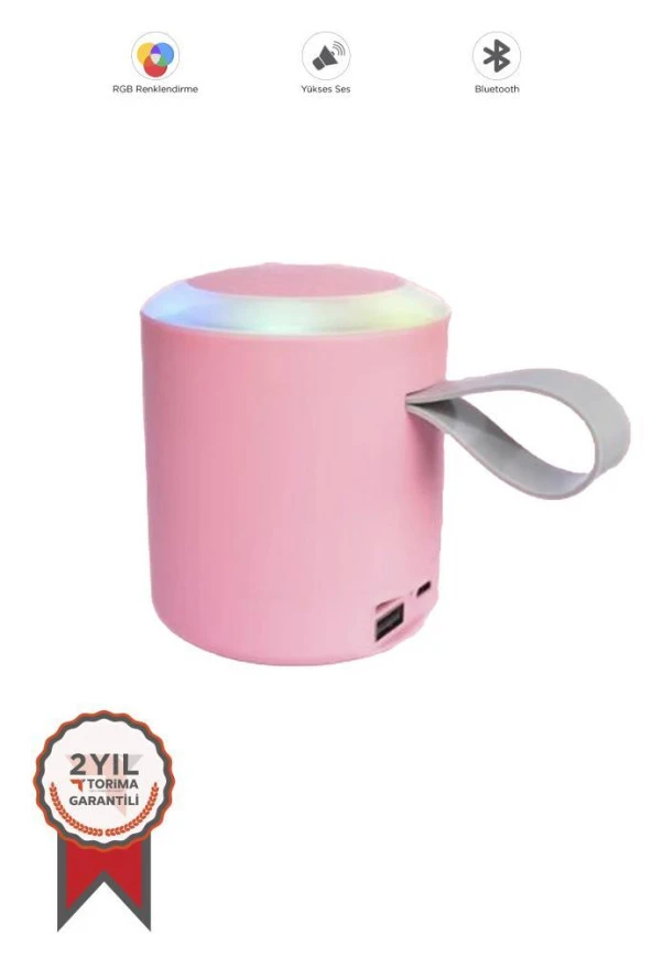 Torima D24 Pembe SD/USB Girişli Taşınabilir Bluetooth Hoparlör ürün görseli 1