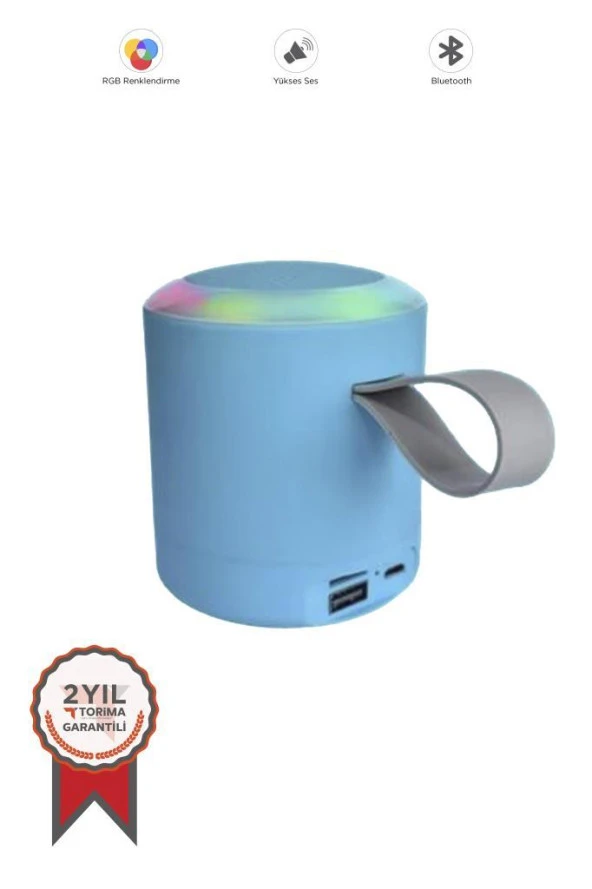 Torima D24 Mavi SD/USB Girişli Taşınabilir Bluetooth Hoparlör ürün görseli 1