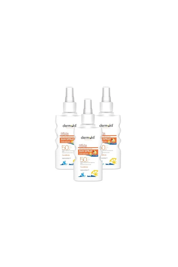Dermokil Yüksek Koruyucu Çocuk Güneş Spreyi 50 spf 200 ml x 3 Adet ürün görseli 1