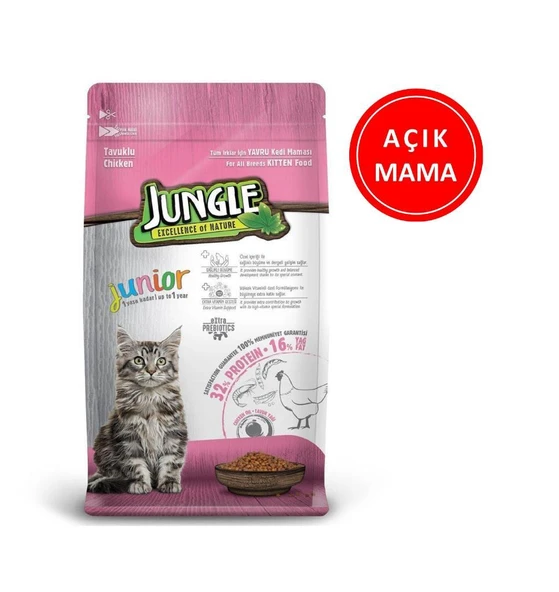 Jungle Junior Tavuklu Yavru Kedi Maması 1 kg AÇIK ürün görseli 1