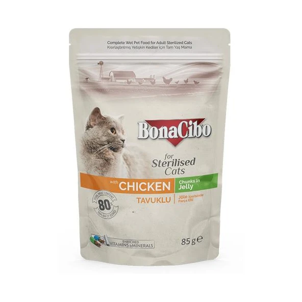 Bonacibo Pouch Tavuklu Kısır Kedi Konservesi 85 gr ürün görseli 1