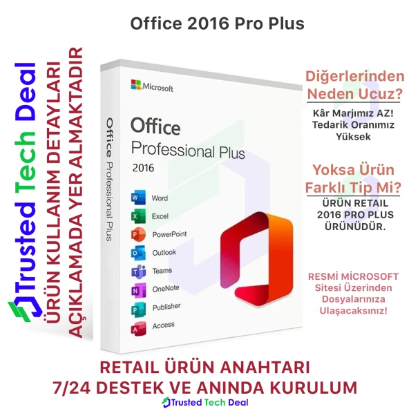 Office 2016 Pro Plus Key 7/24 Hızlı Teslimat ürün görseli 1