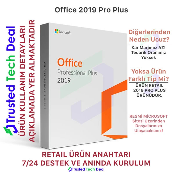 Office 2019 Pro Plus Dijital Lisans Anahtarı Key 7/24 Hızlı Teslimat ürün görseli 1