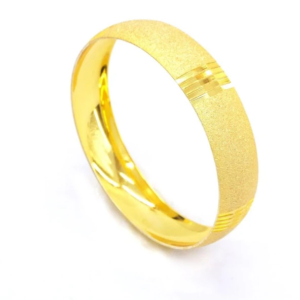 Altın Kaplama Simli Çizgili Bilezik 1.5 cm BLZ-3044 ürün görseli 1