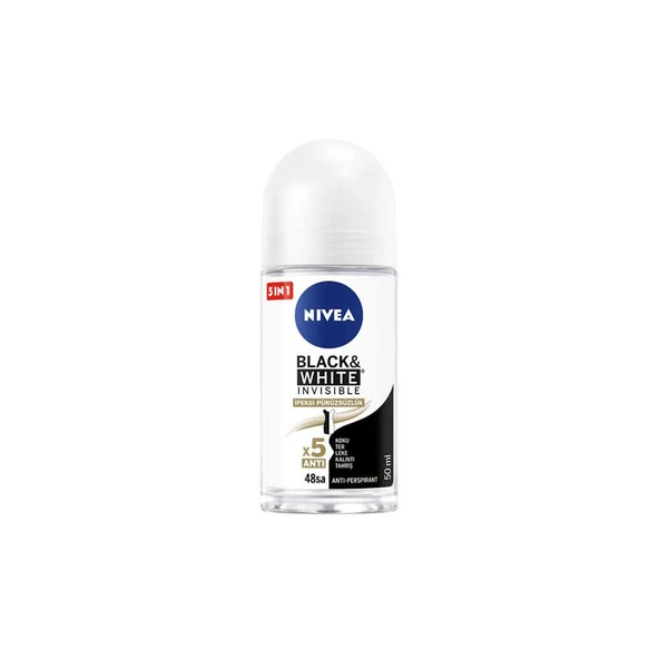 Nivea Black White Invisible İpeksi Pürüssüzlük Deodorant Roll-on 50ml ürün görseli 1