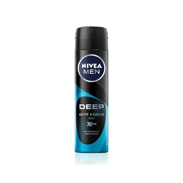 Nivea Men Deep Aktif Karbon Beat Anti-Perspirant Deodorant 150ml ürün görseli 1