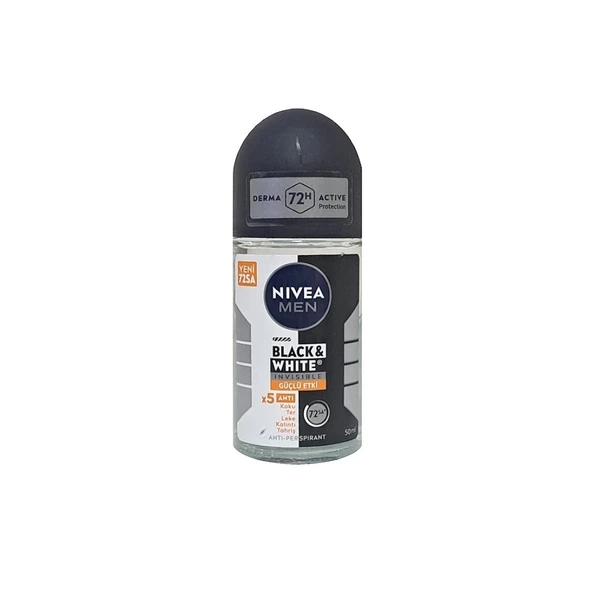 Nivea Men Black White Invisible Anti Perspirant Roll-on 50ml ürün görseli 1