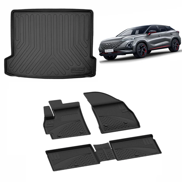Sahler Chery Omoda 5 2022+ 4.5 D Paspas ve Rizline 3D Bagaj Havuzu Set ürün görseli 1