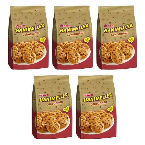 Ülker Hanımeller Çokodamla Kakaolu Damla Bisküvi 150 Gr X 5 Adet ürün görseli 1